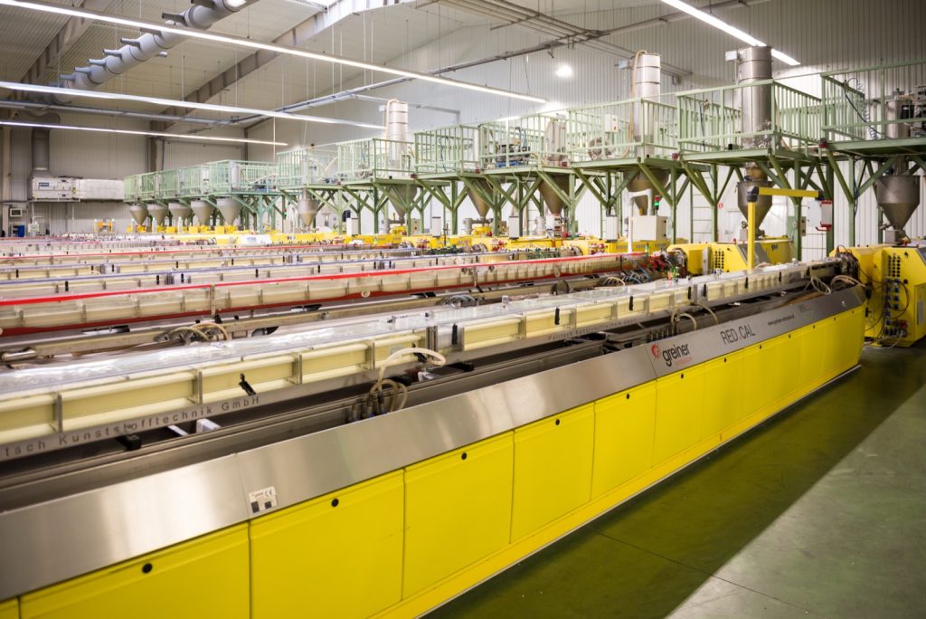 Drutex factory PVC profile extrusion line