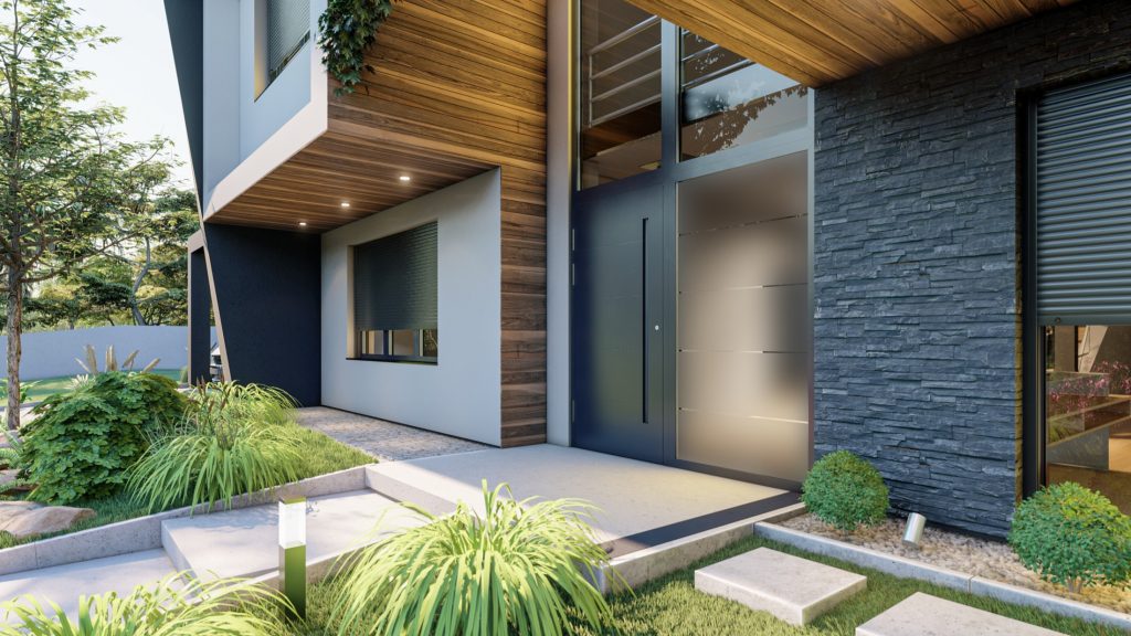 Aluminum entry doors