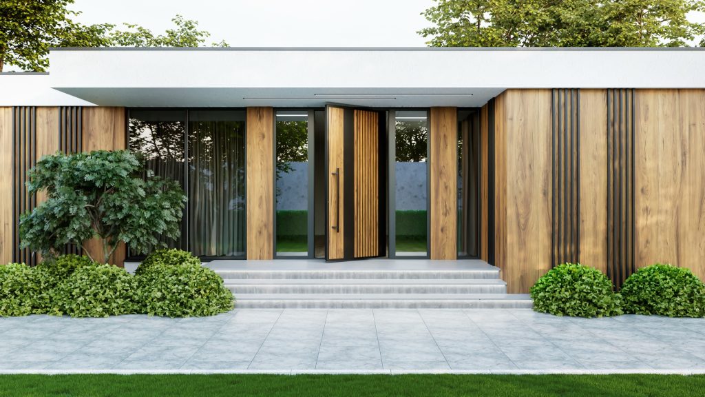 Wood entry doors